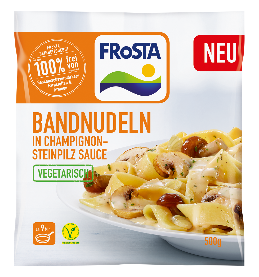 Bandnudeln In Champignon Steinpilz Sauce Frosta